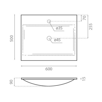 Bathco 0507 - Zapustené umývadlo MONACO 60x50 cm živica/biela