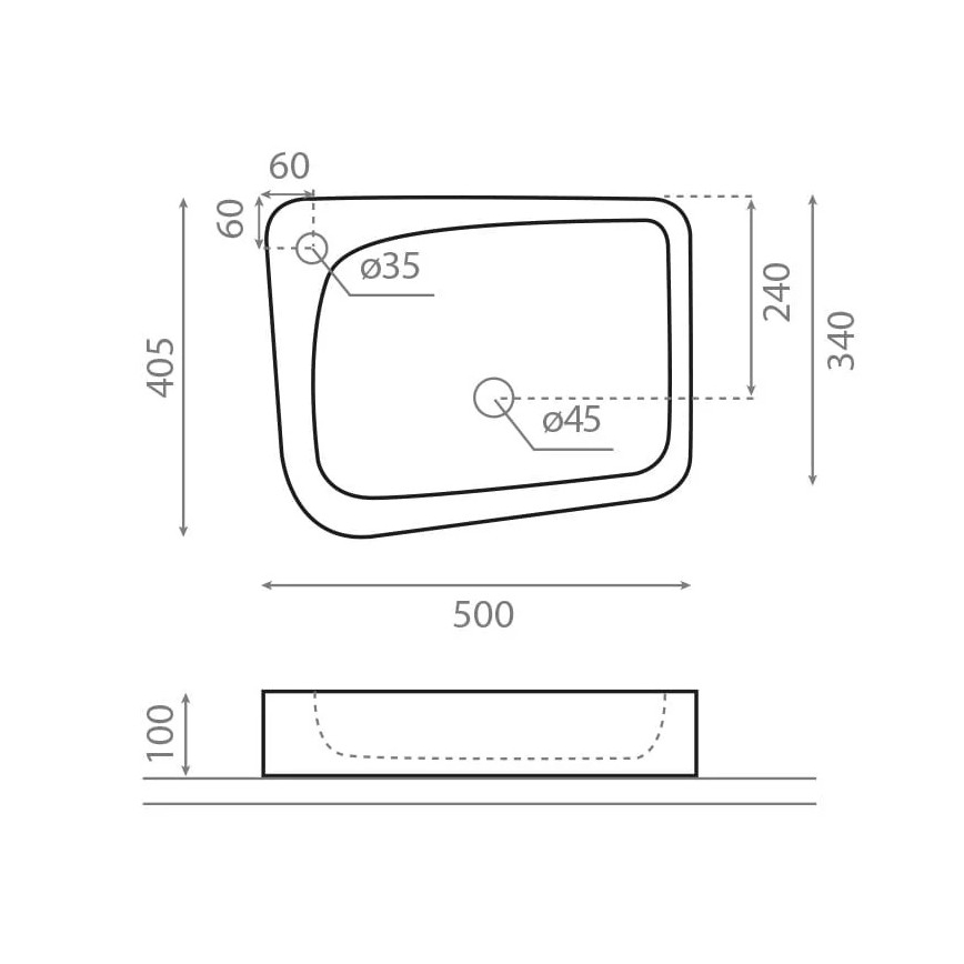 Bathco 4001 - Umývadlo na dosku ARAGON 50 x 40,5 cm porcelán/biela