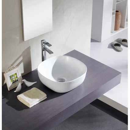 Bathco 4071 - Umývadlo na dosku OLEA 41x41 cm porcelán/biela
