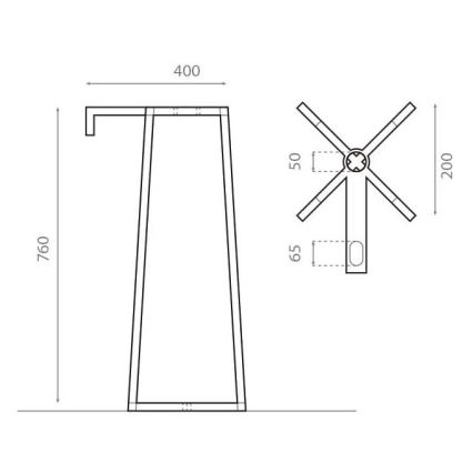 Bathco 8216 - Podstavec pre umývadlo VOLTA 76x40 cm oceľ/lesklý chróm
