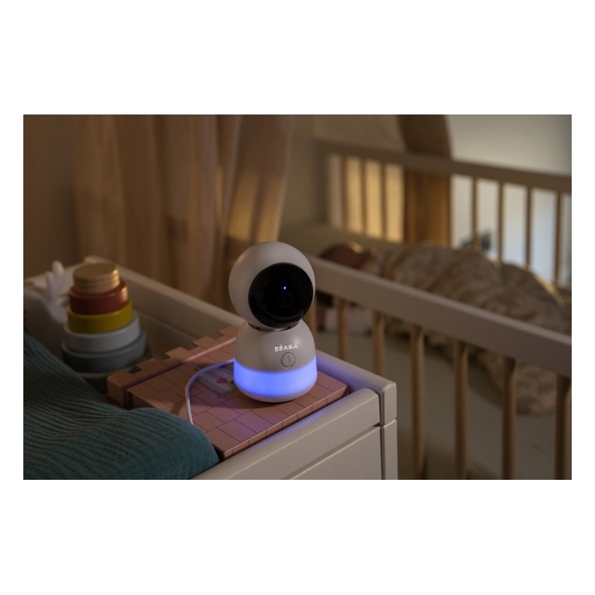 Beaba - Inteligentná nabíjateľná detská pestúnka s monitorom ZEN NIGHT 720p 5V 4000 mAh Wi-Fi biela