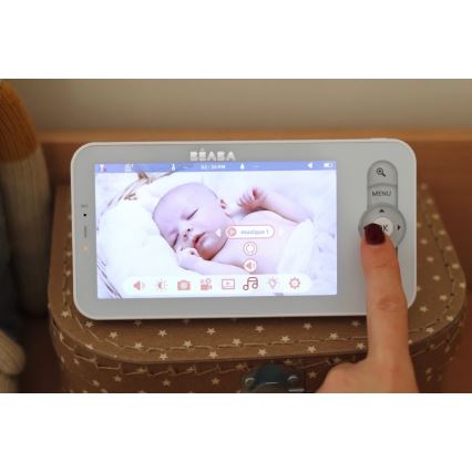 Beaba - Inteligentná nabíjateľná detská pestúnka s monitorom ZEN NIGHT 720p 5V 4000 mAh Wi-Fi biela
