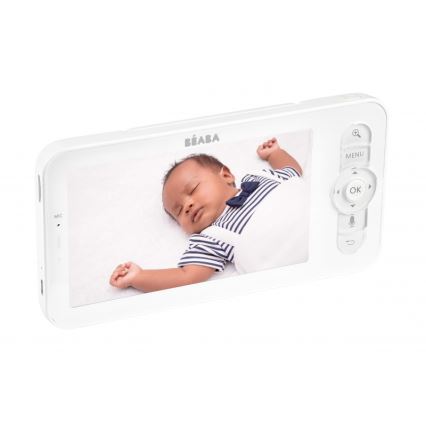 Beaba - Inteligentná nabíjateľná detská pestúnka s monitorom ZEN NIGHT 720p 5V 4000 mAh Wi-Fi biela
