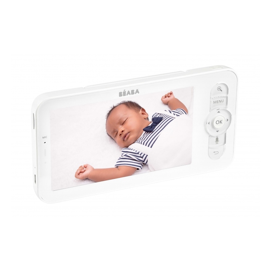 Beaba - Inteligentná nabíjateľná detská pestúnka s monitorom ZEN NIGHT 720p 5V 4000 mAh Wi-Fi biela