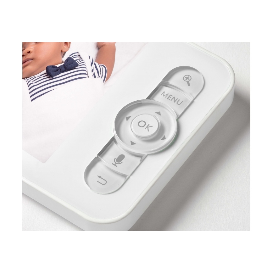 Beaba - Inteligentná nabíjateľná detská pestúnka s monitorom ZEN NIGHT 720p 5V 4000 mAh Wi-Fi biela