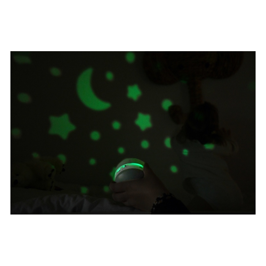 Beaba - projektor s melódiou PIXIE, USB/5V, 1300 mAh, zelený