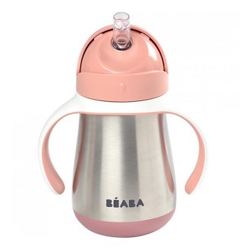 Beaba - Termoizolačný hrnček so slamkou 250 ml ružový