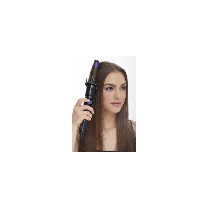 Bellissima 11307 - Rotačná kulma na vlasy RICCI&CURL 230V čierna/fialová