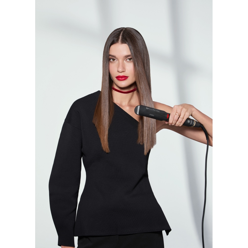 Bellissima 11948 - Infračervená žehlička na vlasy s LCD displejom 60W/230V čierna