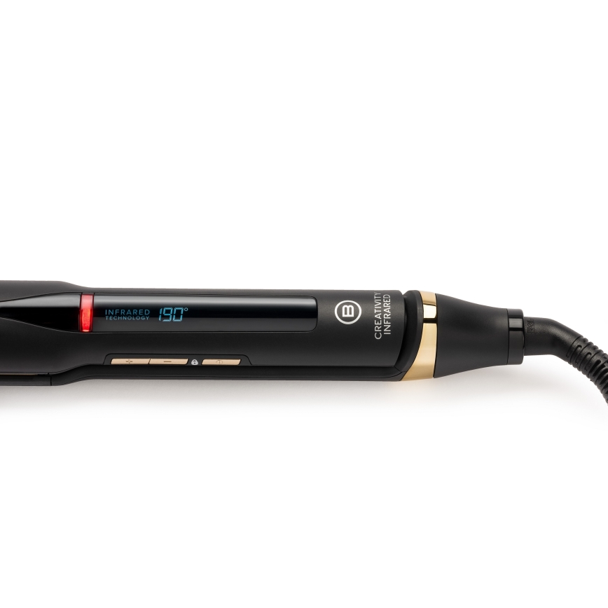 Bellissima 11948 - Infračervená žehlička na vlasy s LCD displejom 60W/230V čierna