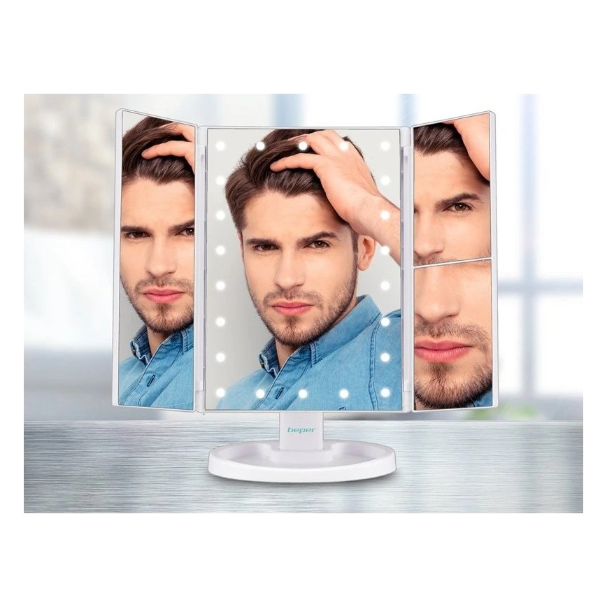 Beper - Kozmetické zrkadlo s LED podsvietením 4xAAA/5V