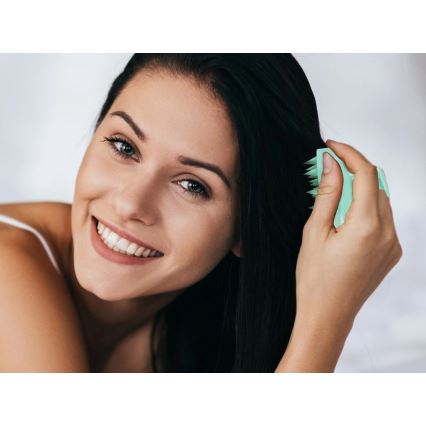 Beper - Masážna kefa na vlasovú pokožku mintová