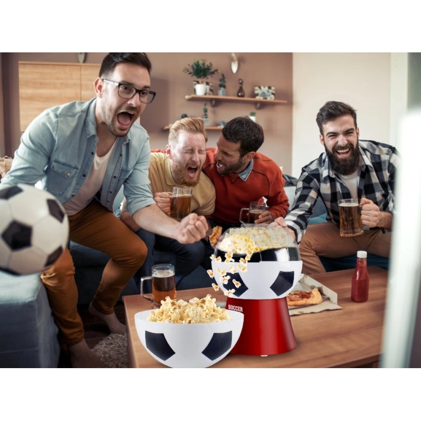 Beper - Popcornovač 1200W/230V futbal/červený