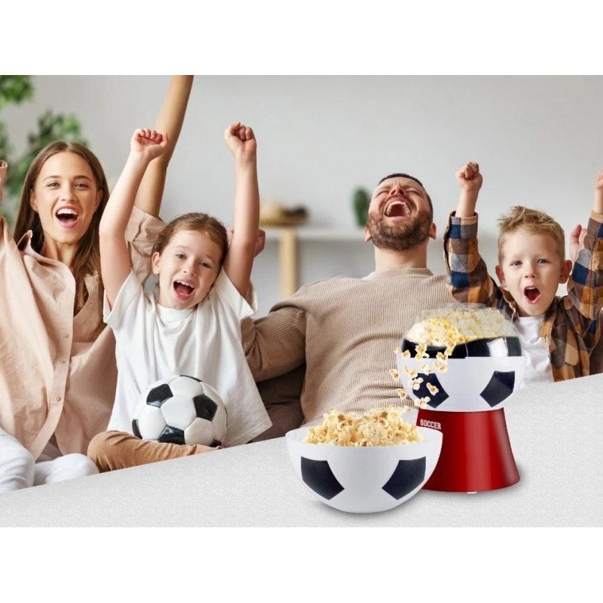 Beper - Popcornovač 1200W/230V futbal/červený