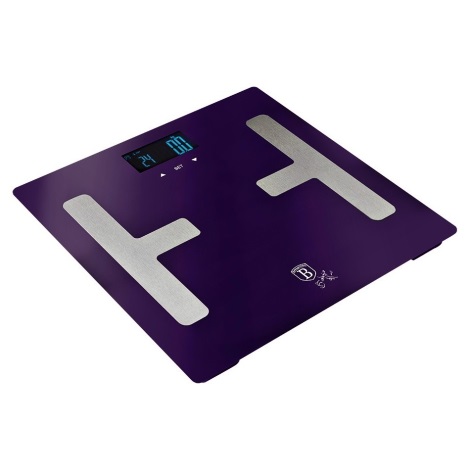 BerlingerHaus - Osobná váha s LCD displejom 2xAAA fialová/matný chróm