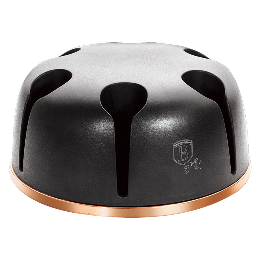 BerlingerHaus - Sada kuchynského náčinia v stojane 7 ks čierna/rose gold