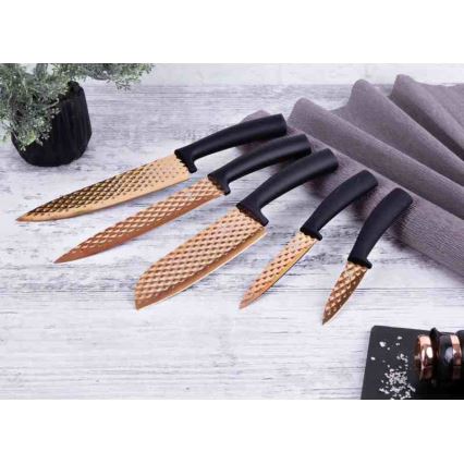 BerlingerHaus - Sada nerezových nožov 5 ks čierna/rose gold