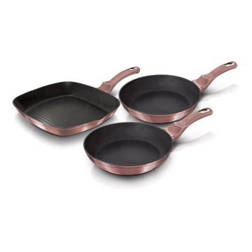 BerlingerHaus - Sada panvíc s titánovým povrchom 3 ks rose gold