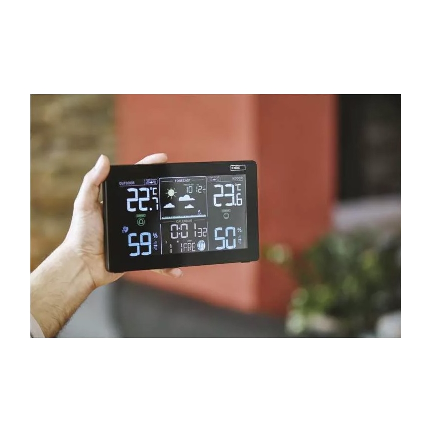Bezdrôtová meteostanica s budíkom 5V/3xAAA + 2xAAA čierna