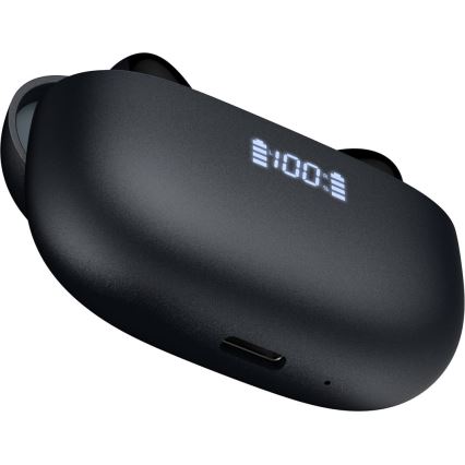 Bezdrôtové slúchadlá s ANC+ENC 300 mAh + 2x 40 mAh čierna