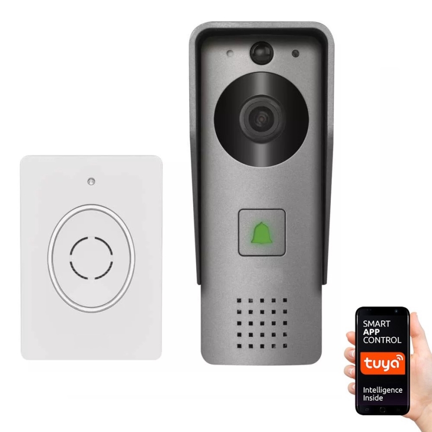 Bezdrôtový videozvonček so senzorom pohybu GoSmart 12V/3xAA IP44 Wi-Fi Tuya