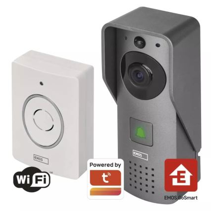 Bezdrôtový videozvonček so senzorom pohybu GoSmart 12V/3xAA IP44 Wi-Fi Tuya