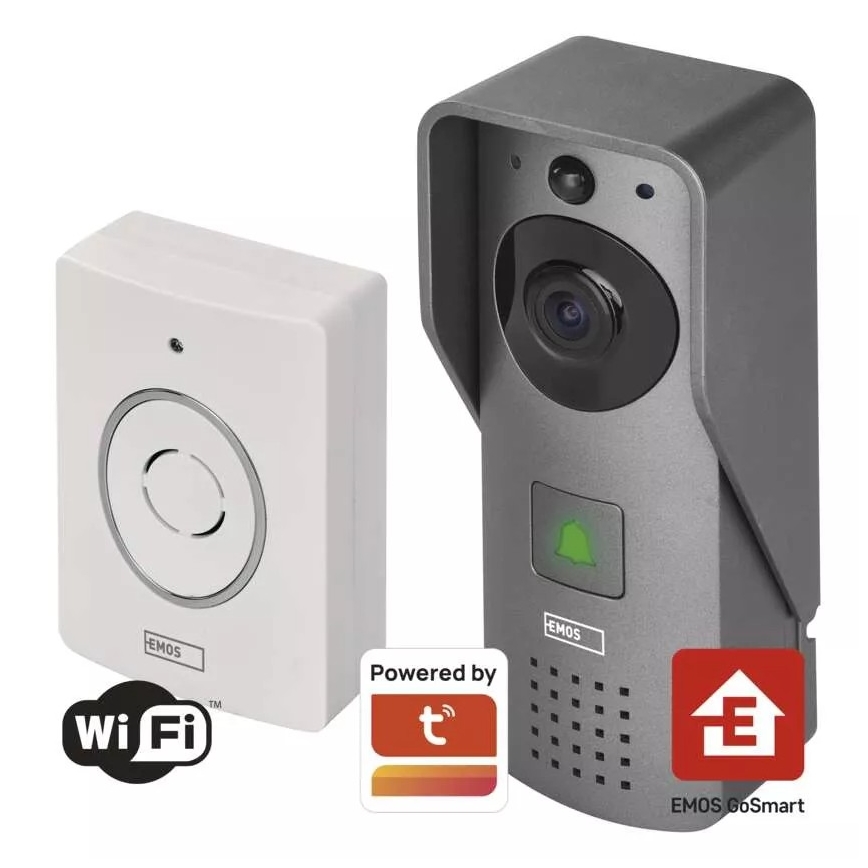 Bezdrôtový videozvonček so senzorom pohybu GoSmart 12V/3xAA IP44 Wi-Fi Tuya