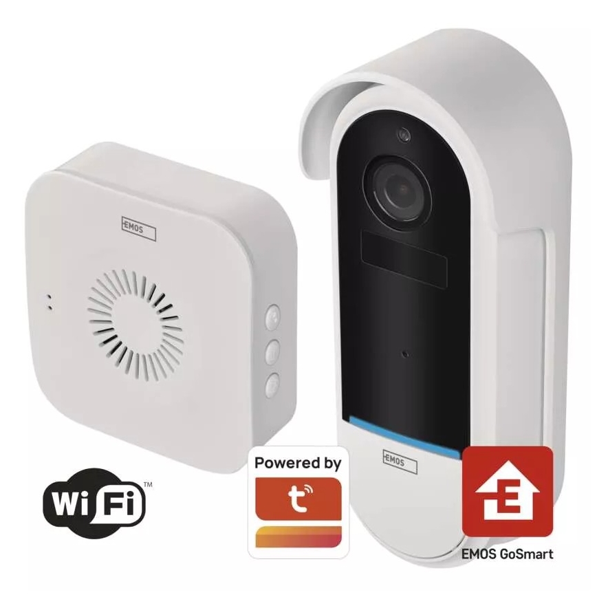 Bezdrôtový videozvonček so senzorom pohybu GoSmart 5V 3xAA IP65 Wi-Fi Tuya