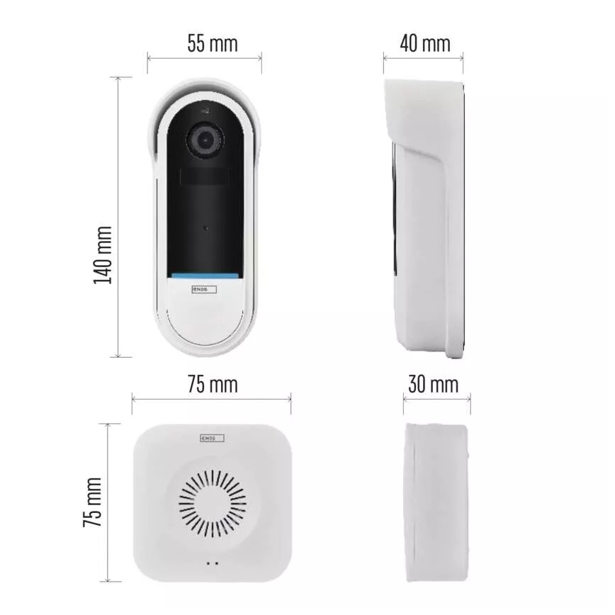 Bezdrôtový videozvonček so senzorom pohybu GoSmart 5V 3xAA IP65 Wi-Fi Tuya