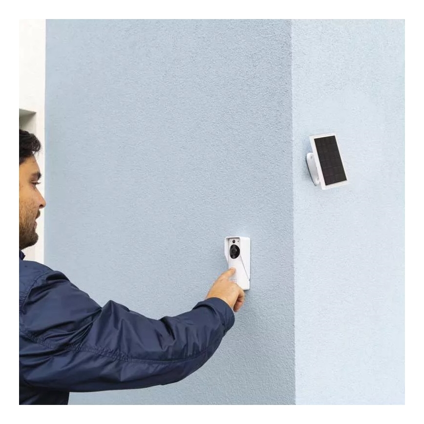 Bezdrôtový videozvonček so solárnym panelom GoSmart 4400 mAh 3xAA IP44 Wi-Fi Tuya