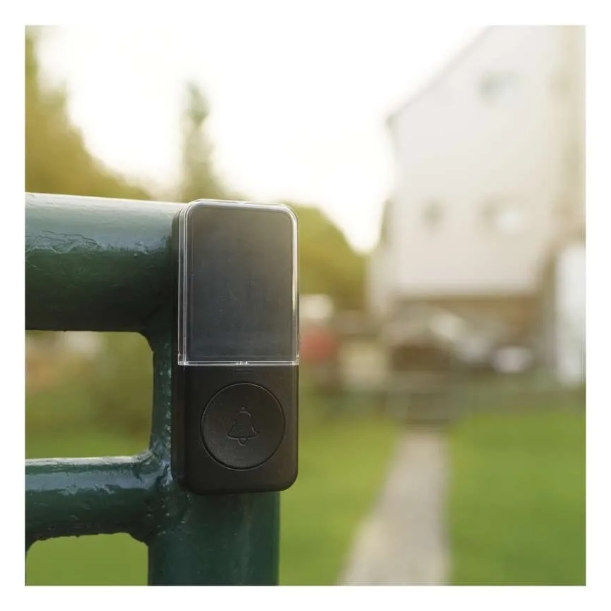 Bezdrôtový zvonček do zásuvky 230V + 1xCR2032 čierna