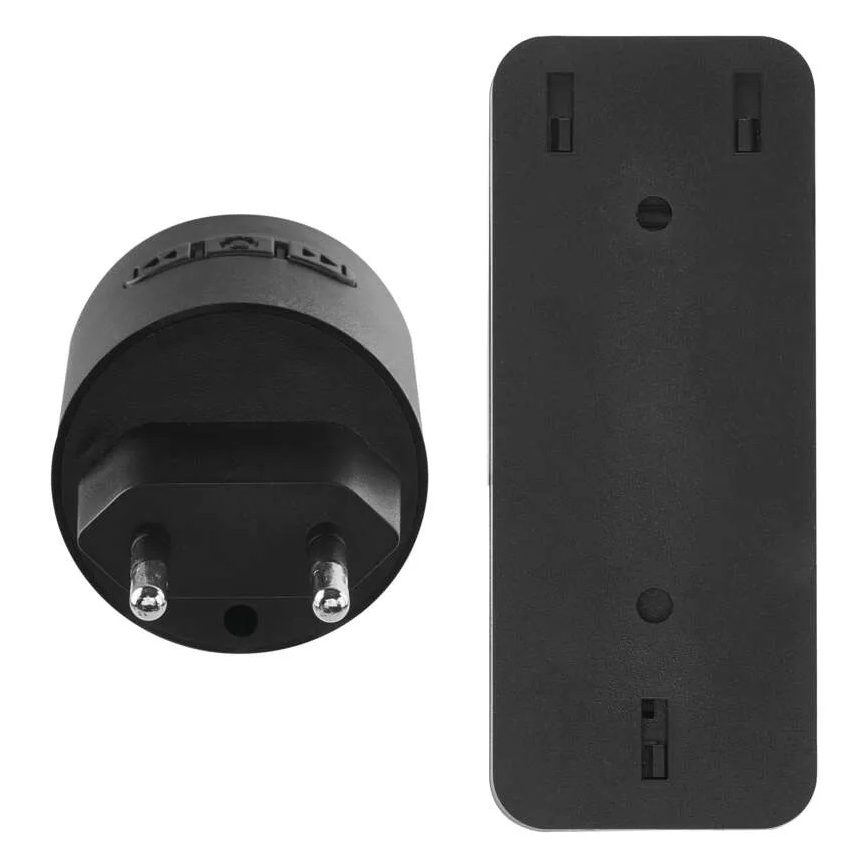 Bezdrôtový zvonček do zásuvky 230V + 1xCR2032 čierna