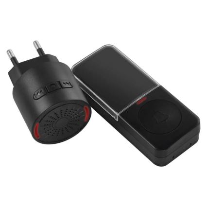 Bezdrôtový zvonček do zásuvky 230V + 1xCR2032 čierna