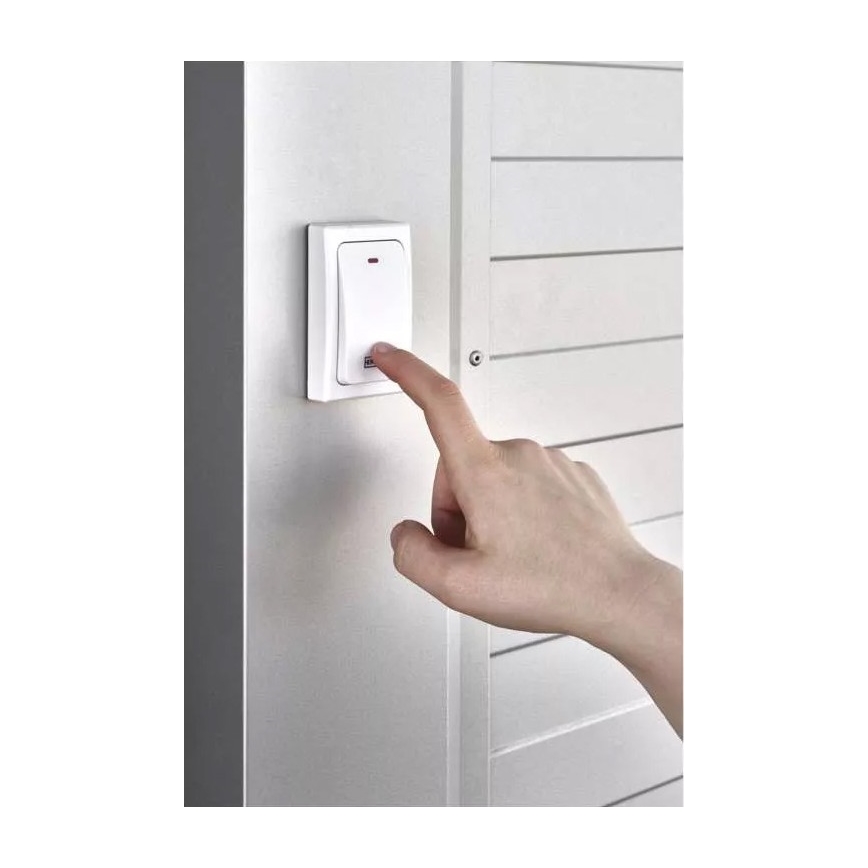 Bezdrôtový zvonček do zásuvky 230V IP44 biela