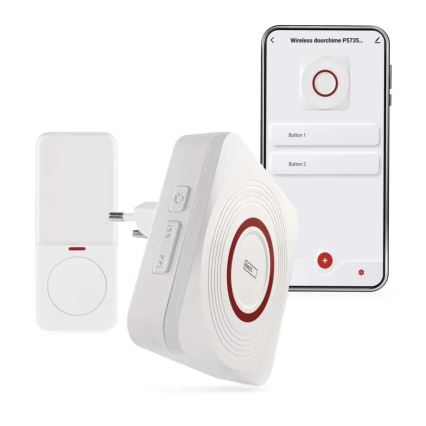 Bezdrôtový zvonček do zásuvky GoSmart 230V + 1xCR2032 biely Wi-Fi