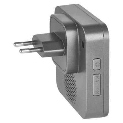 Bezdrôtový zvonček do zásuvky GoSmart 230V + 1xCR2032 sivý Wi-Fi