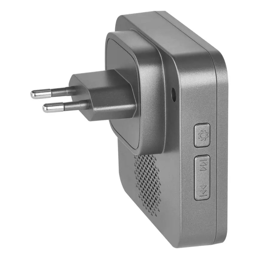 Bezdrôtový zvonček do zásuvky GoSmart 230V + 1xCR2032 sivý Wi-Fi