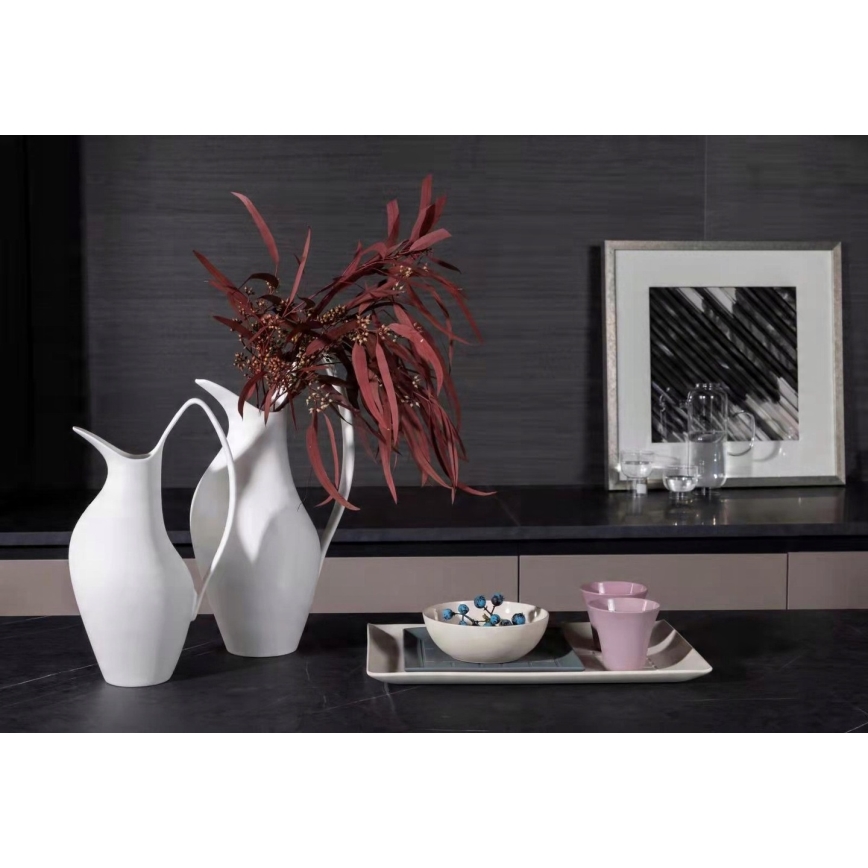 Biela keramická váza 33x17x19 cm