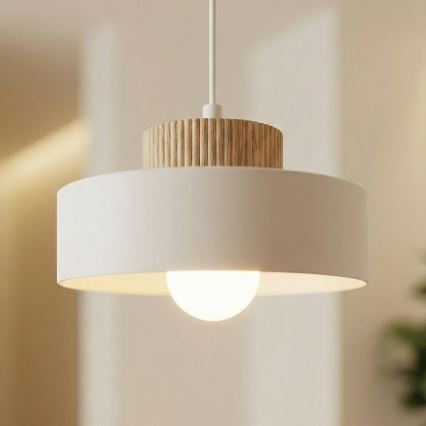 Biely luster na lanku KIVI 1xE27/15W/230V