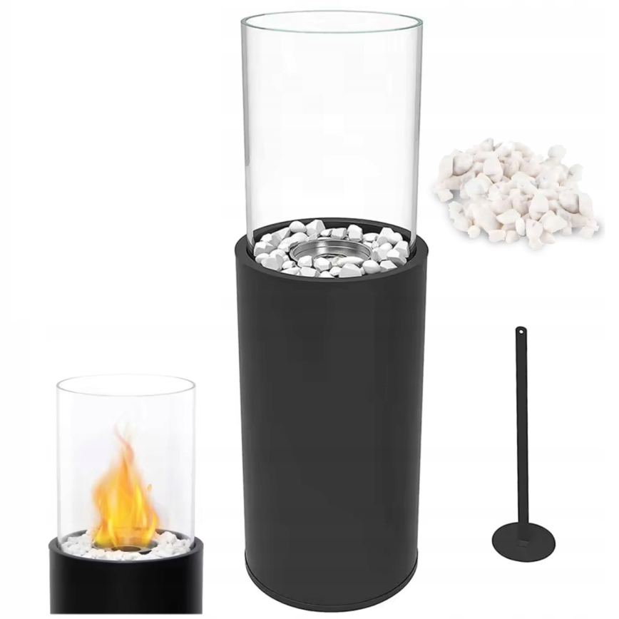 BIO krb ROMA 26,5x80,5 cm 2kW čierna + ochranný kryt