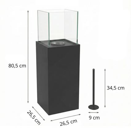 Biokrb ALICANTE 26,5x80,5 cm 2kW čierny