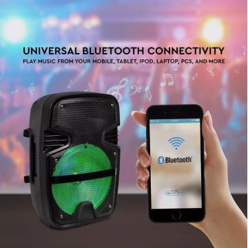 Bluetooth prenosný reproduktor s mikrofónom 15W/3,7V LED RGB + DO
