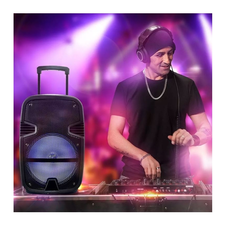 Bluetooth prenosný reproduktor s mikrofónom 35W/3,7V LED RGB + DO