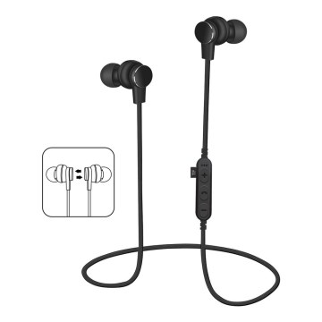 Bluetooth slúchadlá s mikrofónom a prehrávačom MicroSD 80 mAh čierna
