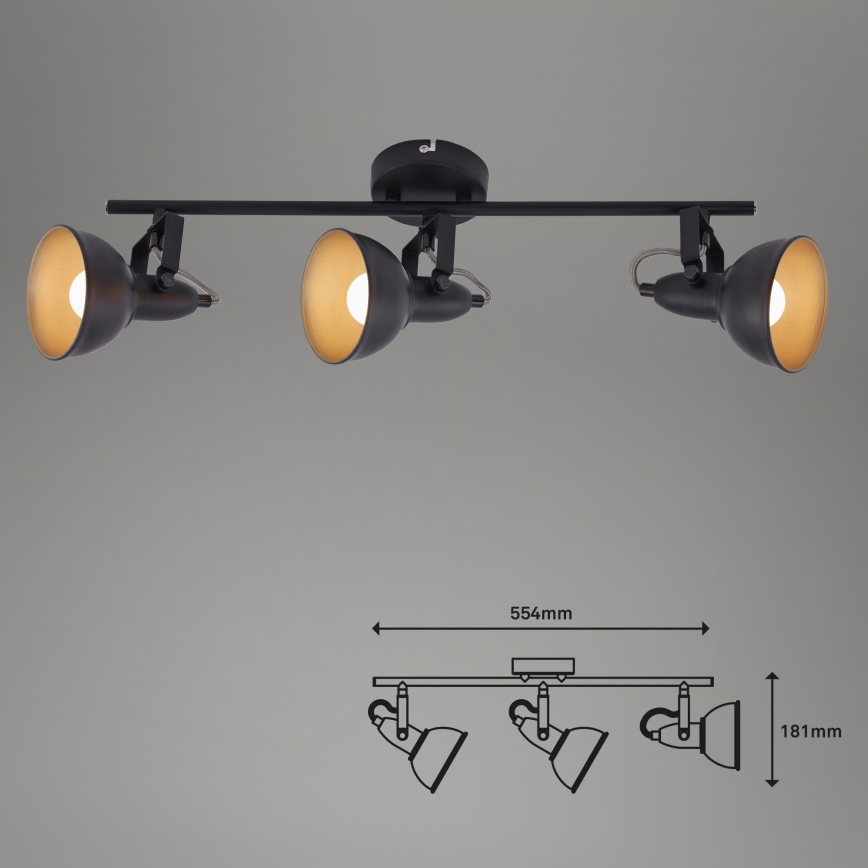 Bodové svietidlo 3xE14/40W/230V čierne