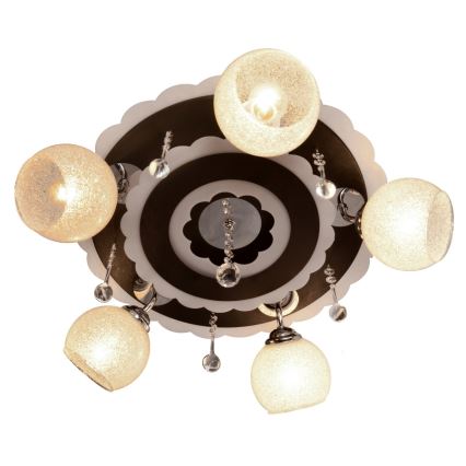 Bodové svietidlo ARONA 5xE27/15W/230V+LED čierna