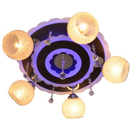 Bodové svietidlo ARONA 5xE27/15W/230V+LED čierna