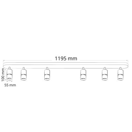 Bodové svietidlo BAMBOO 6xGU10/10W/230V čierna