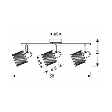 Bodové svietidlo CANABERA 3xE14/40W/230V