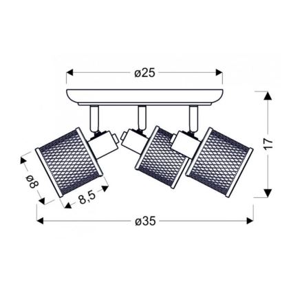 Bodové svietidlo CANABERA 3xE14/40W/230V